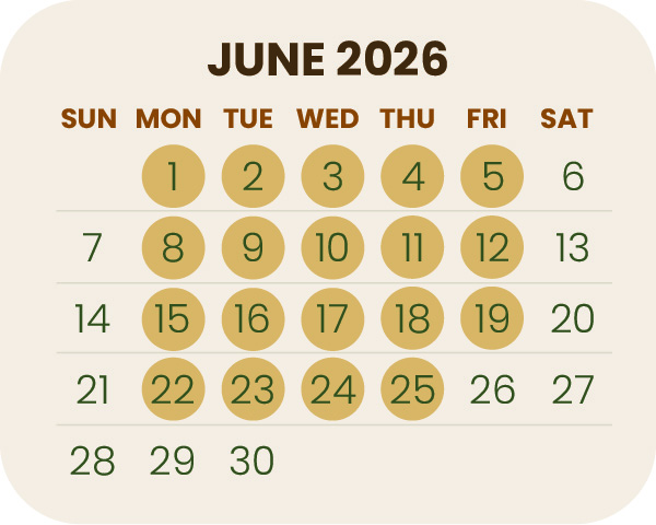 June calendar T&T