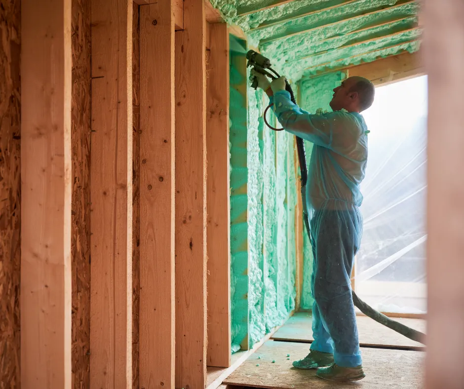 Image of Spray foam insulation being sprayed