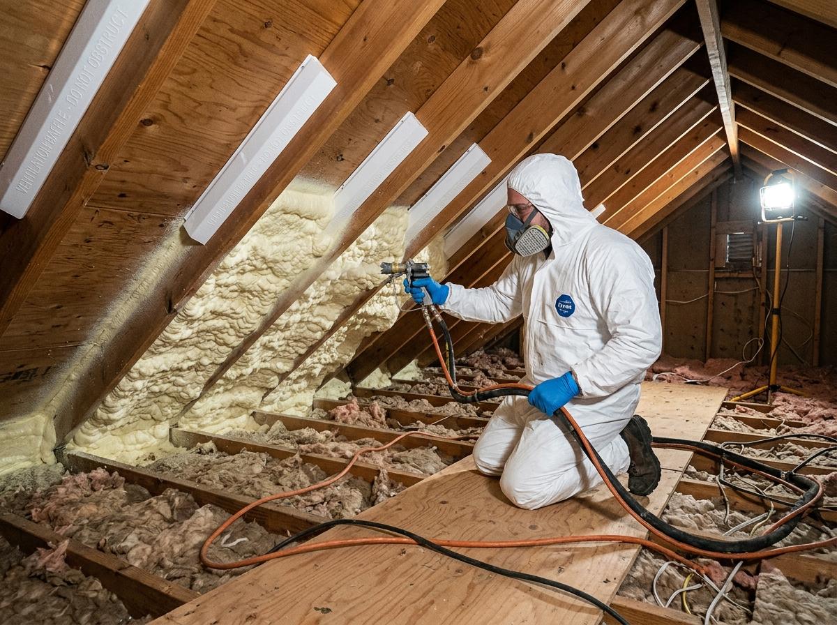 picture of wall with spray foam insulation