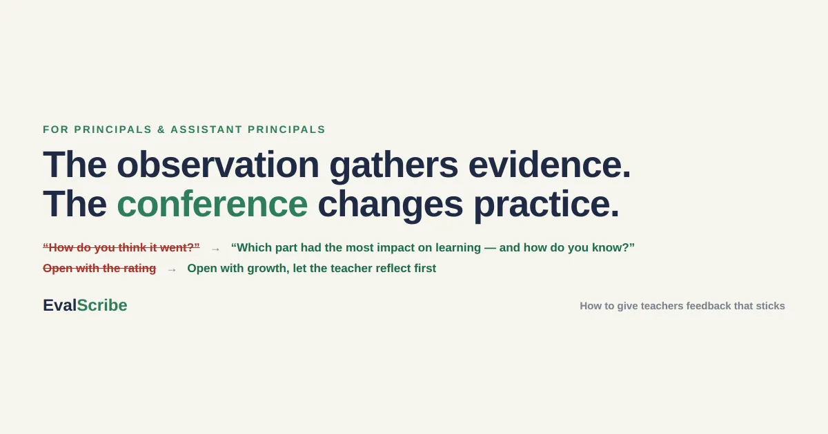 The Post-Observation Conference: How to Give Teachers Feedback That Sticks