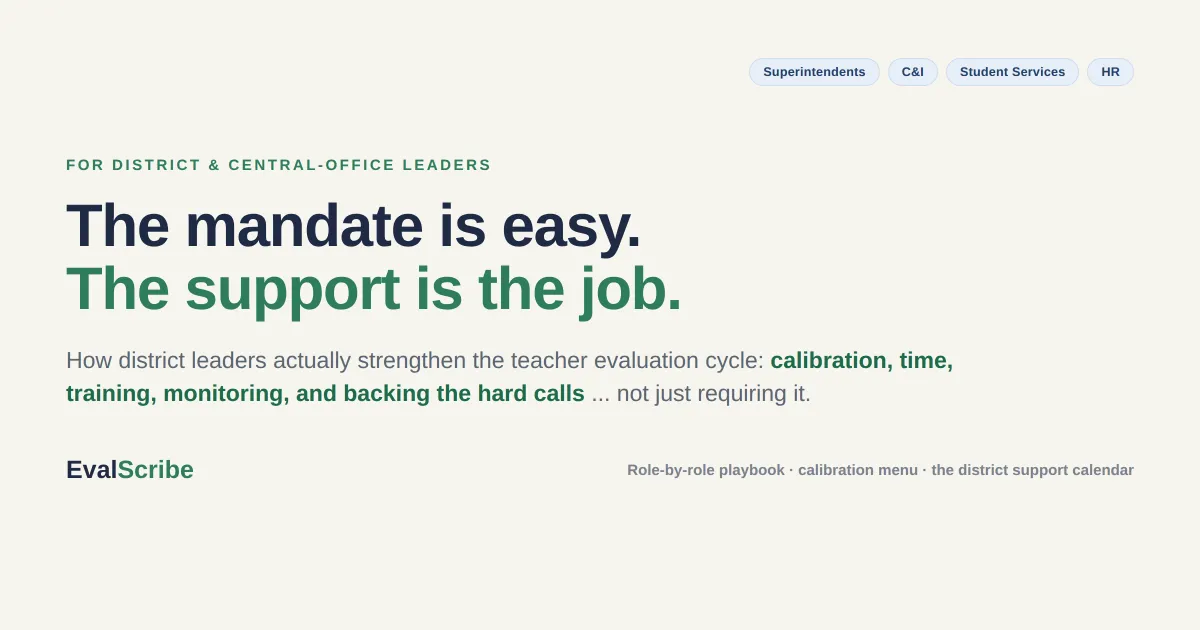 How District Leaders Can Support the Teacher Evaluation Cycle (Not Just Mandate It)