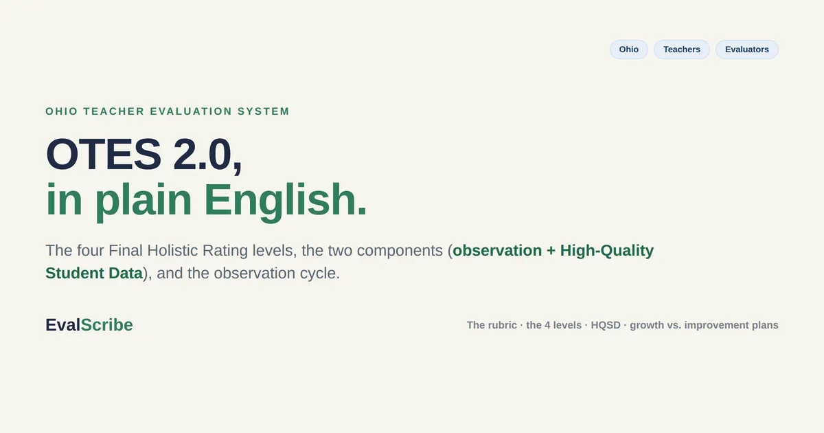 OTES 2.0 Explained: Ohio's Teacher Evaluation Rubric