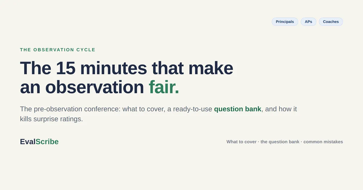 The Pre-Observation Conference: How to Set Up a Fair Observation