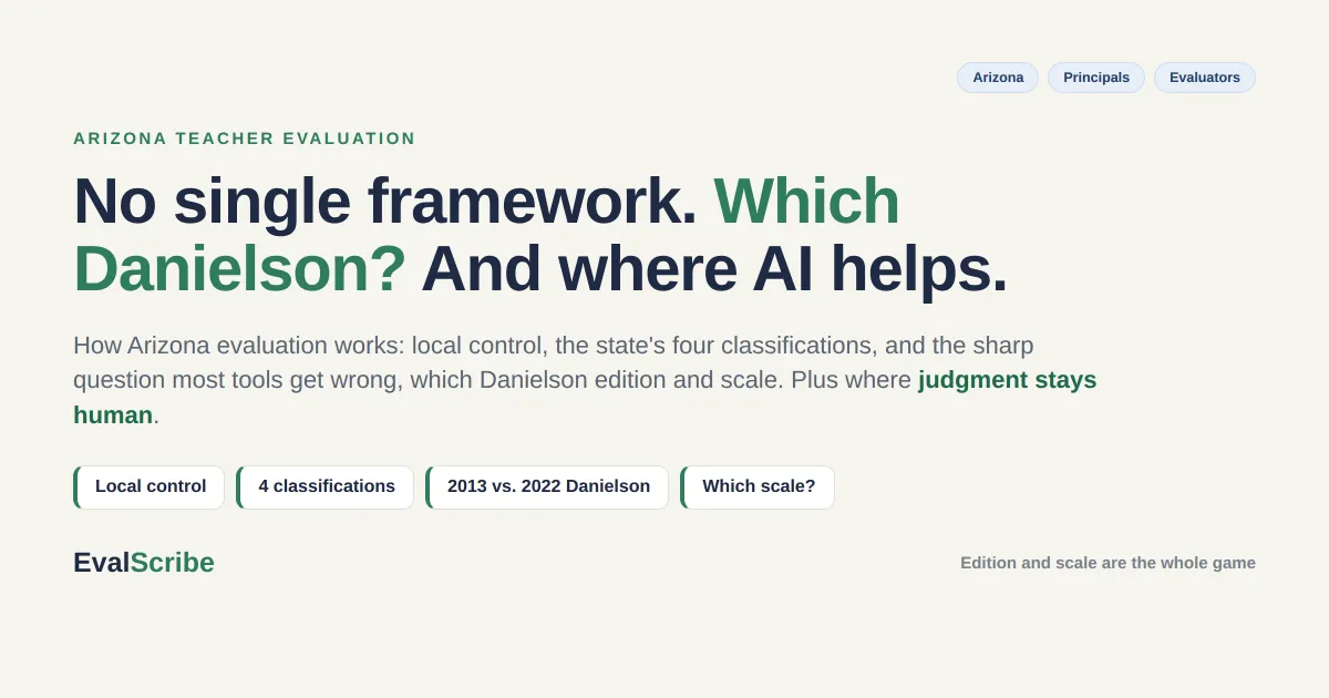 AI for Arizona Teacher Evaluations: No Single Framework, Which Danielson, and Where AI Helps