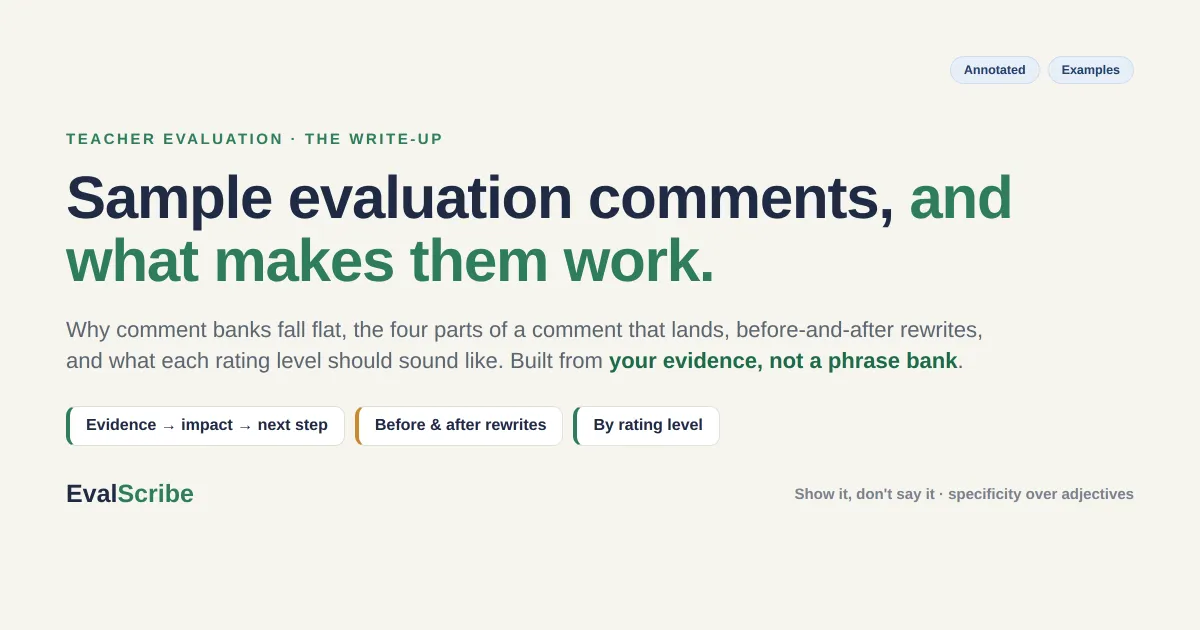 Sample Teacher Evaluation Comments That Actually Work