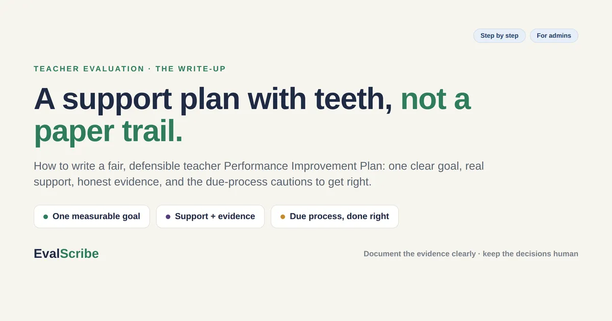 How to Write a Teacher Performance Improvement Plan