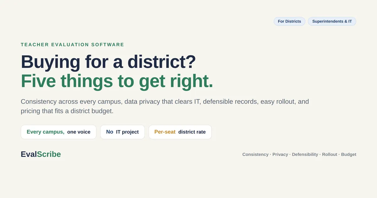Teacher Evaluation Software for Districts