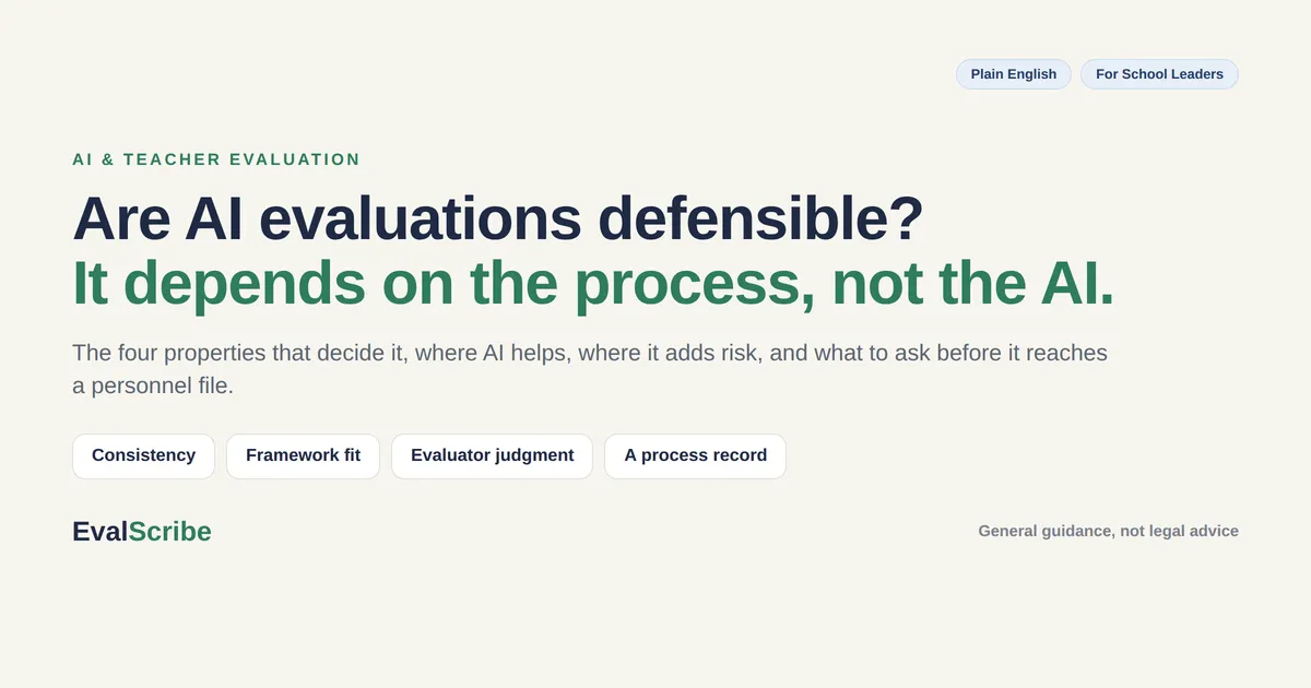 Are AI Teacher Evaluations Defensible?