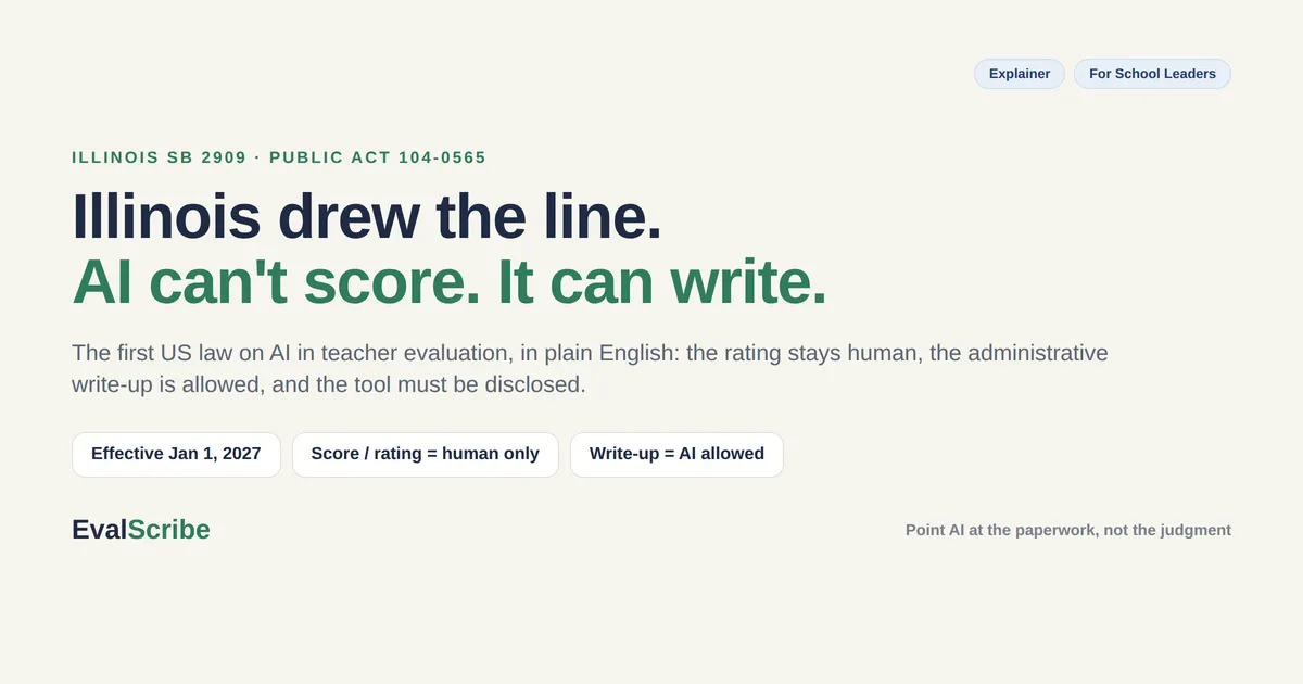 Illinois Just Drew the Line on AI in Teacher Evaluations — and Left the Paperwork On the Right Side of It