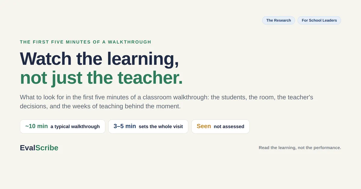 The First Five Minutes of a Walkthrough: What Admins Should Be Looking For