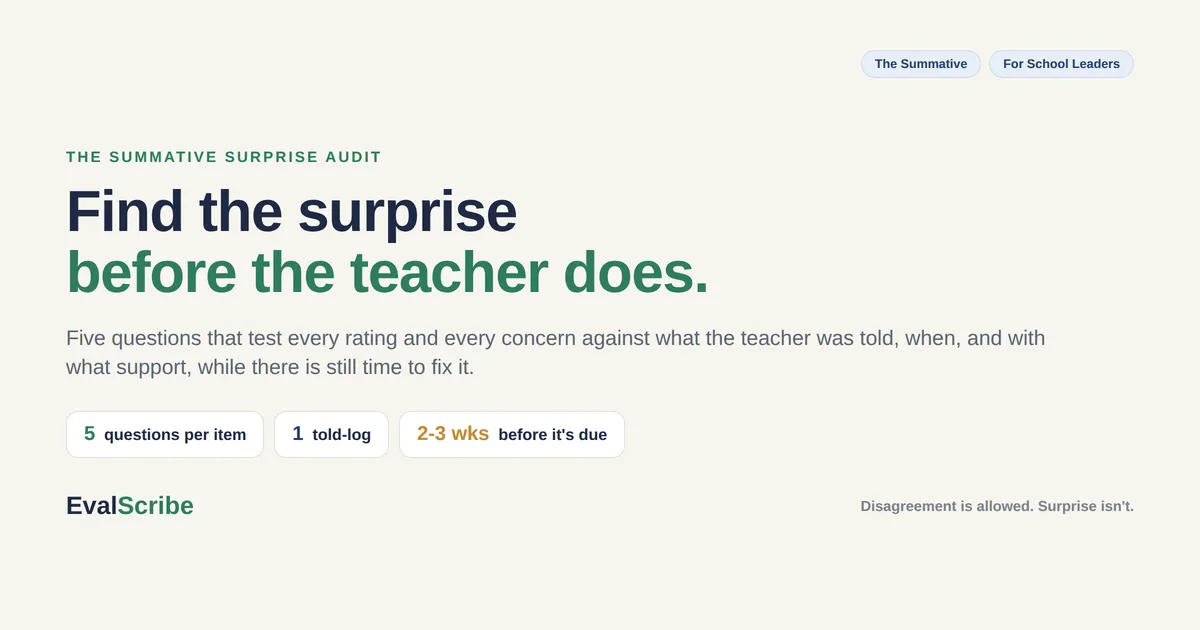 The Summative Surprise Audit: How to Check an Evaluation Before You Deliver It