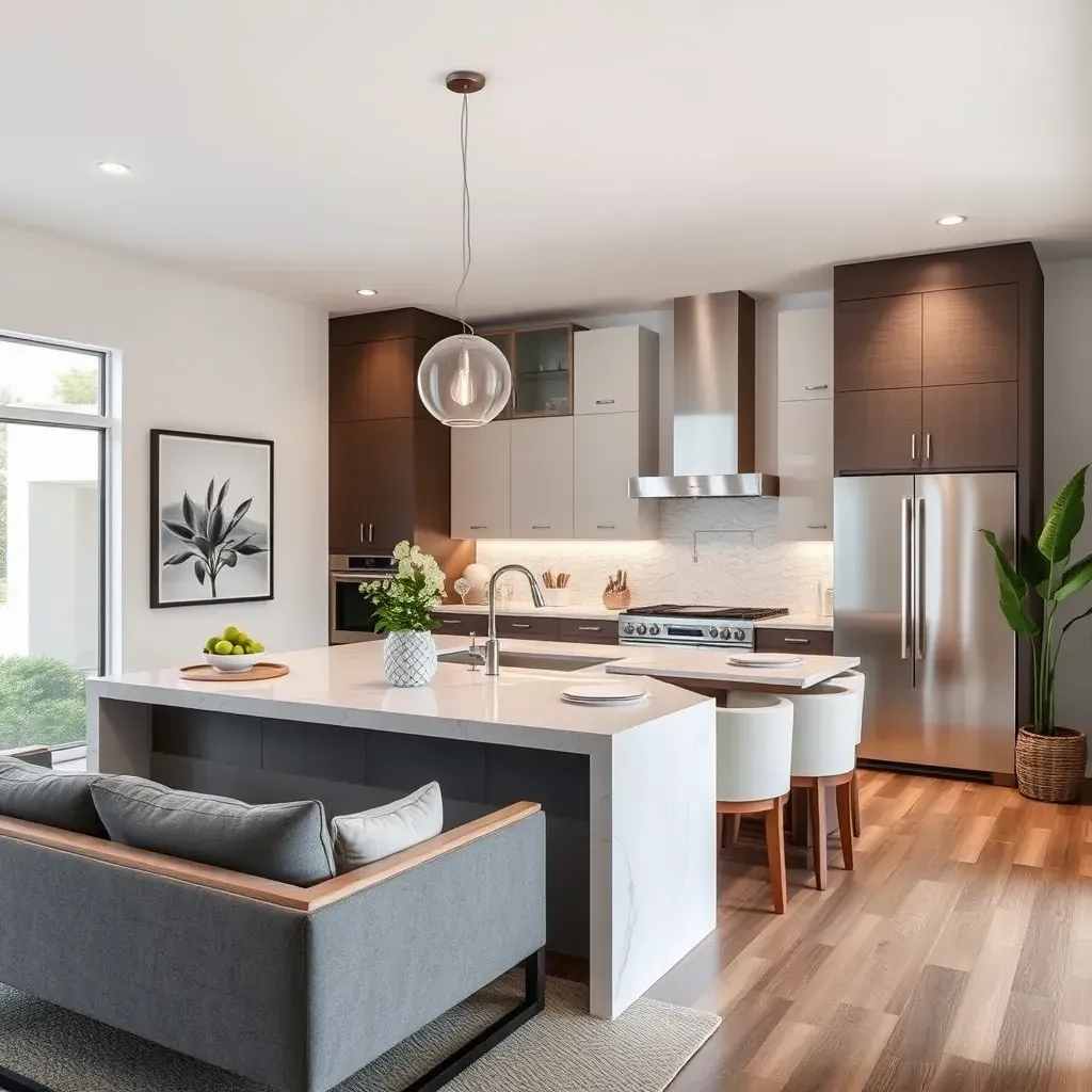 Remodeled Rancho Bernardo home exterior with modern stone accents, large windows, new driveway, and drought-tolerant landscaping.