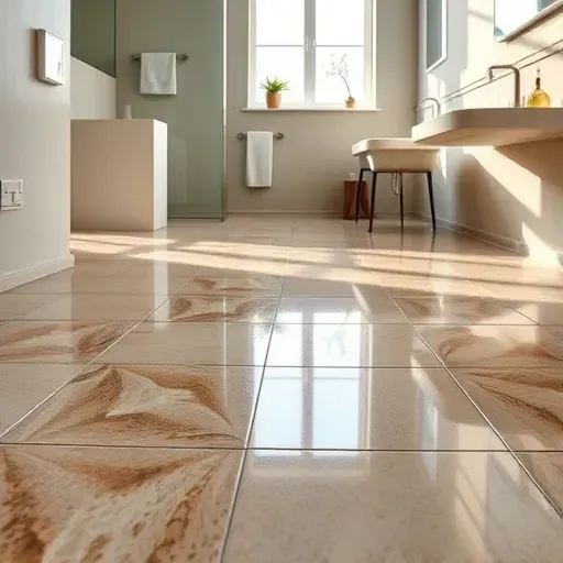 Close-up of expertly installed earthy-toned ceramic bathroom tiles with clean grout lines and polished surfaces in a modern Vista CA bathroom