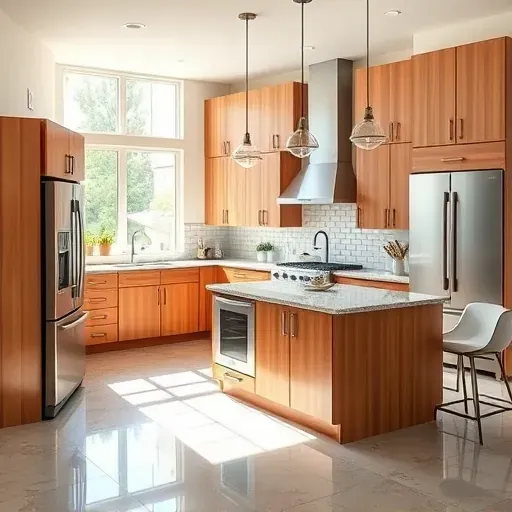 Finished Carmel Mountain Ranch kitchen with granite countertops stainless steel appliances and custom wooden cabinets