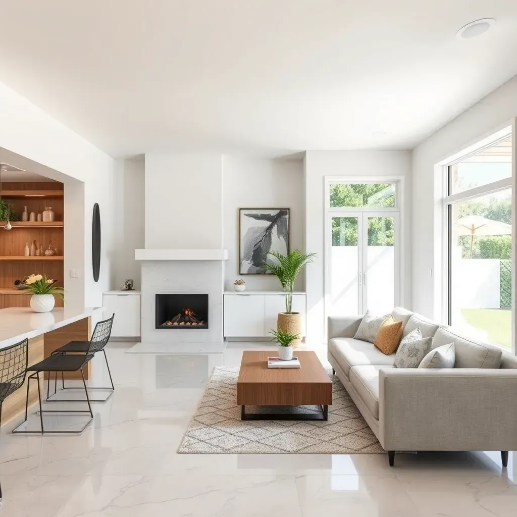Remodeled coastal home in Encinitas, CA with white stucco walls, large windows, wooden accents, drought-tolerant plants, and ocean views.