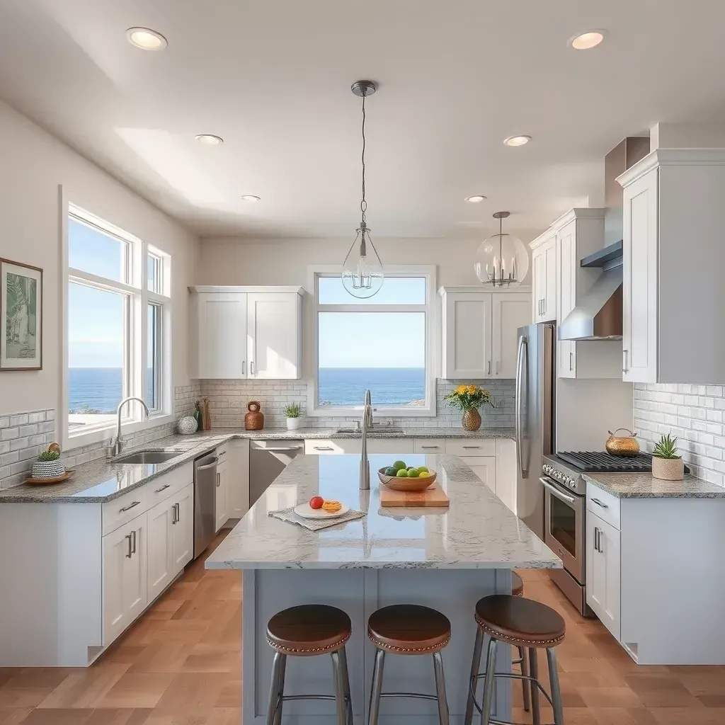 Remodeling a modern ocean-view home in Oceanside, CA with fresh stucco, coastal colors, and active construction.