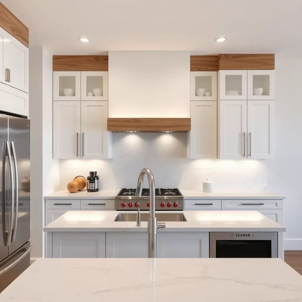 Modern San Diego kitchen remodel with quartz counters, stainless appliances, island, large windows, and coastal greenery.