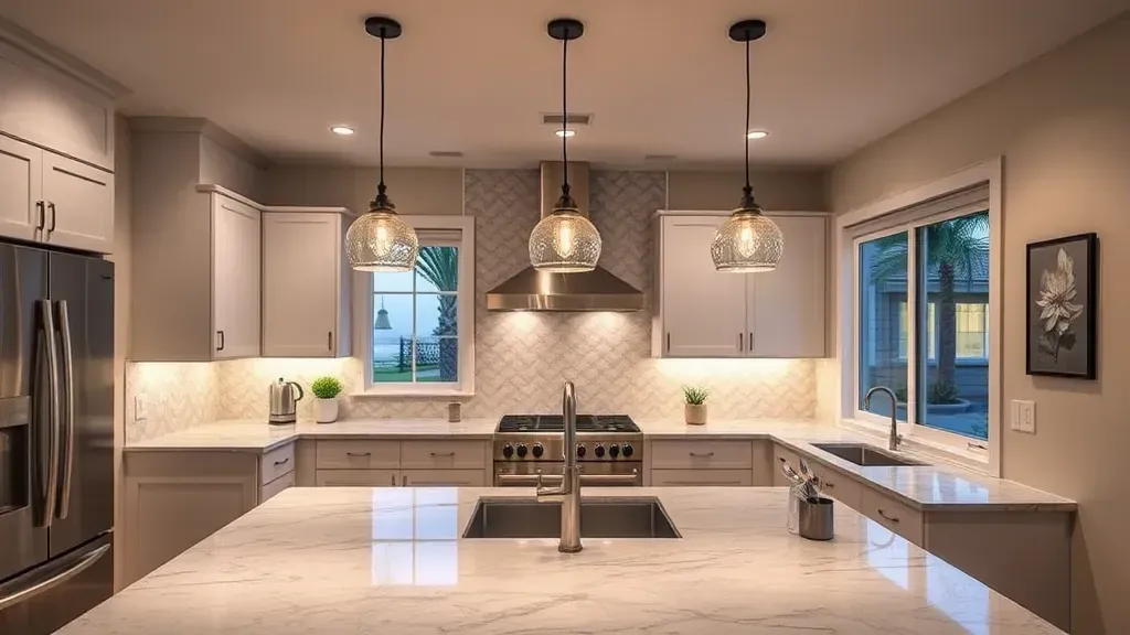 Kitchen Lighting Installation projects in Vista CA showcasing modern designs and vibrant fixtures