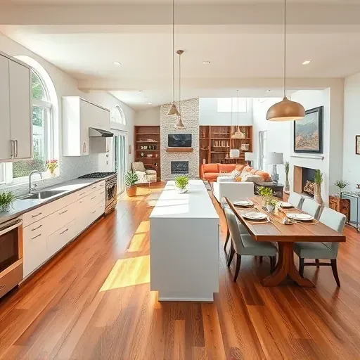 Modern kitchen in Black Mountain Ranch CA with sleek countertops, natural light, and elegant furnishings showcases home remodeling.
