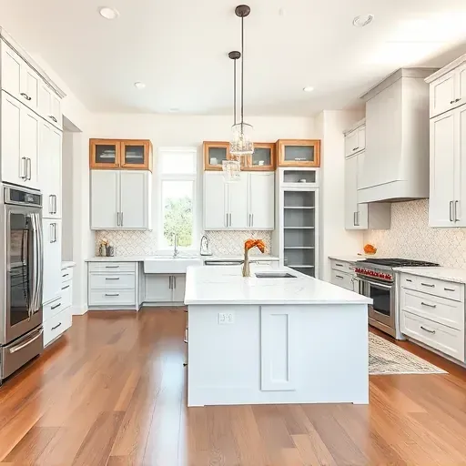 Freshly remodeled kitchen in Vista, CA with modern design, quartz countertops, stainless steel appliances, and hardwood flooring.