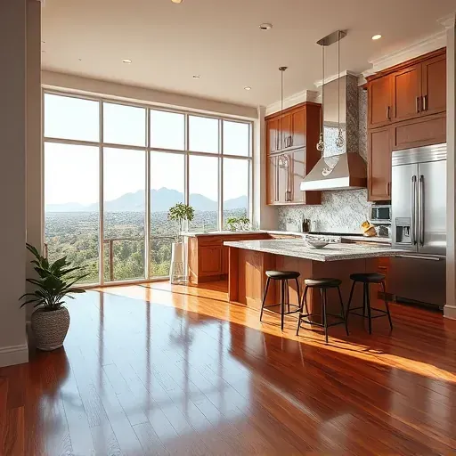 Modern kitchen remodel in Poway CA with stainless steel appliances, granite countertops, and elegant custom cabinetry.
