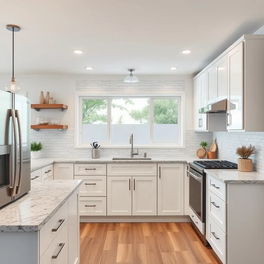 Modern kitchen in Pala Mesa, CA featuring sleek cabinetry, quartz counters, stainless appliances, and natural light.