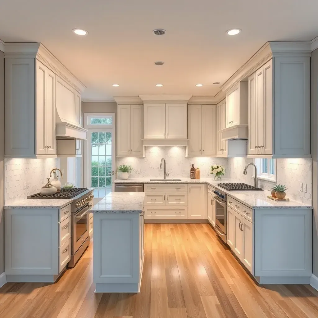 Remodeled Del Mar, CA kitchen featuring quartz countertops, white shaker cabinets, subway tile backsplash, and coastal views.