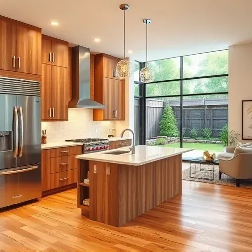 Completed kitchen remodel in Poway CA featuring modern cabinetry, granite countertops, and natural light from windows.