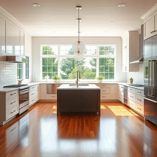 Renovated Carmel Mountain Ranch kitchen with modern design, sleek countertops, custom cabinetry, high-end appliances, and natural light