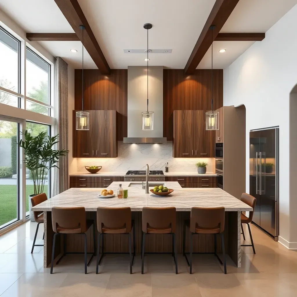 Remodeled Rancho Bernardo home with modern exterior, lush landscaping, outdoor patio, construction materials, and scenic hills.