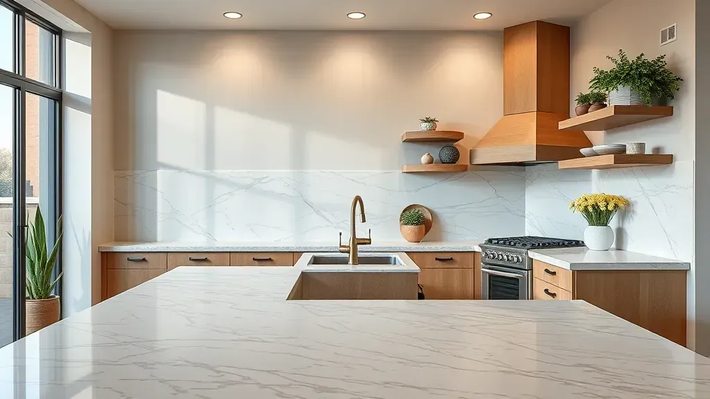 Stone countertops installation project in a modern kitchen in Vista, CA