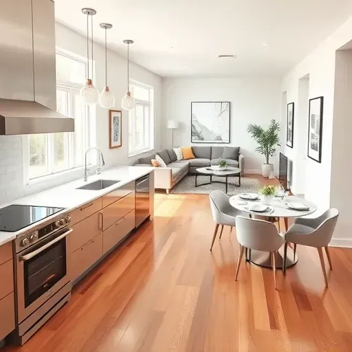 Modern kitchen remodel in Normal Heights CA with sleek stainless steel appliances and elegant white marble countertops.