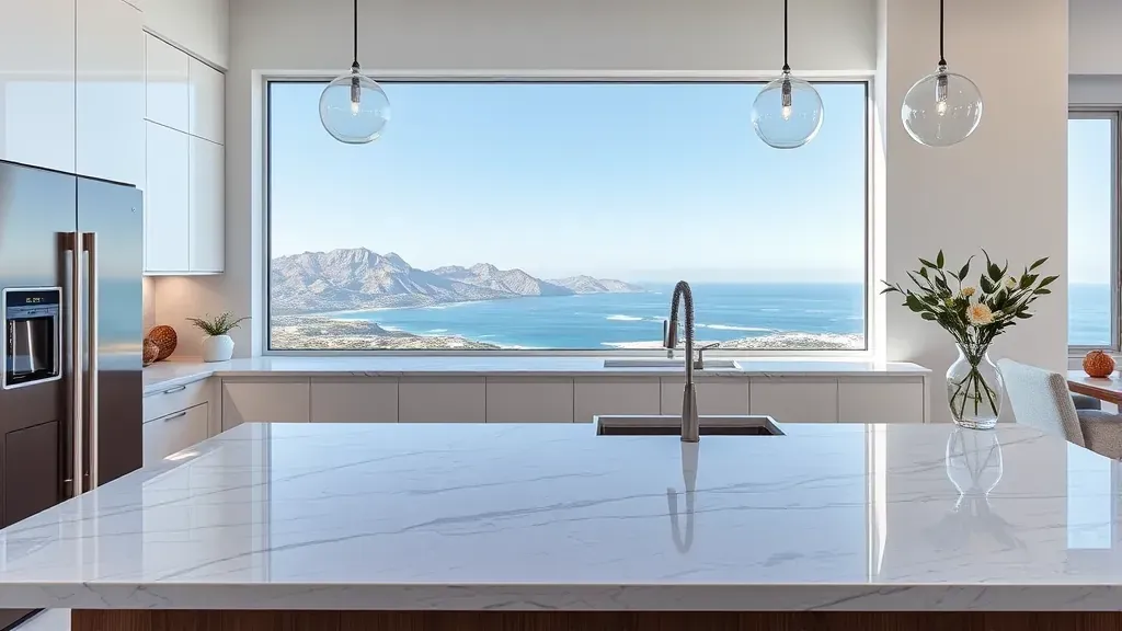 Beautiful kitchen featuring Quartz Countertops projects in Vista, CA with modern design elements and ample lighting