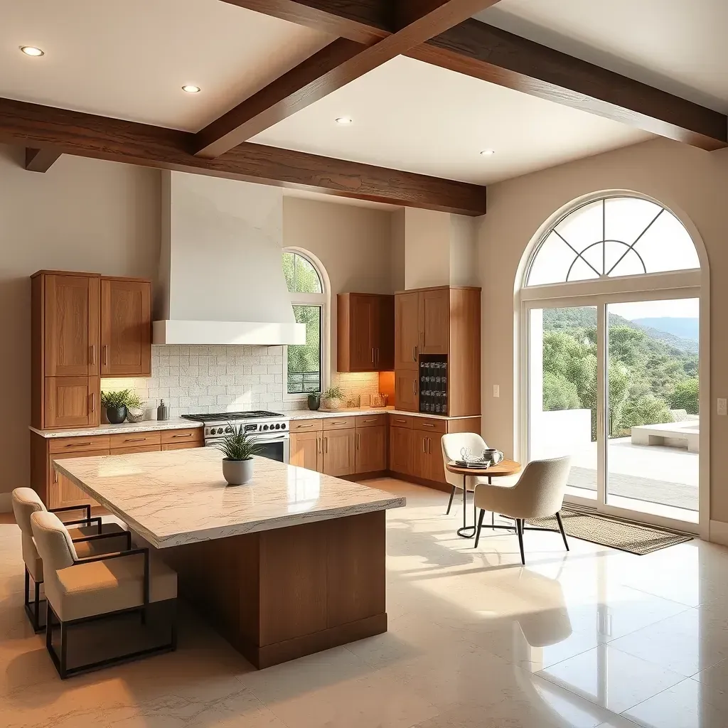 Modern San Elijo Hills home exterior featuring fresh architecture, lush landscaping, construction tools, and scenic hillside backdrop.