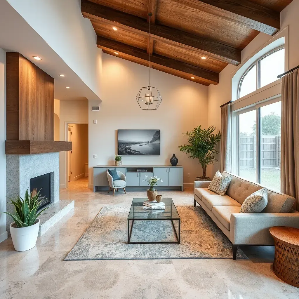 Remodeling scene of a Poway, CA home with construction materials, scaffolding, new windows, and Southern California landscaping.