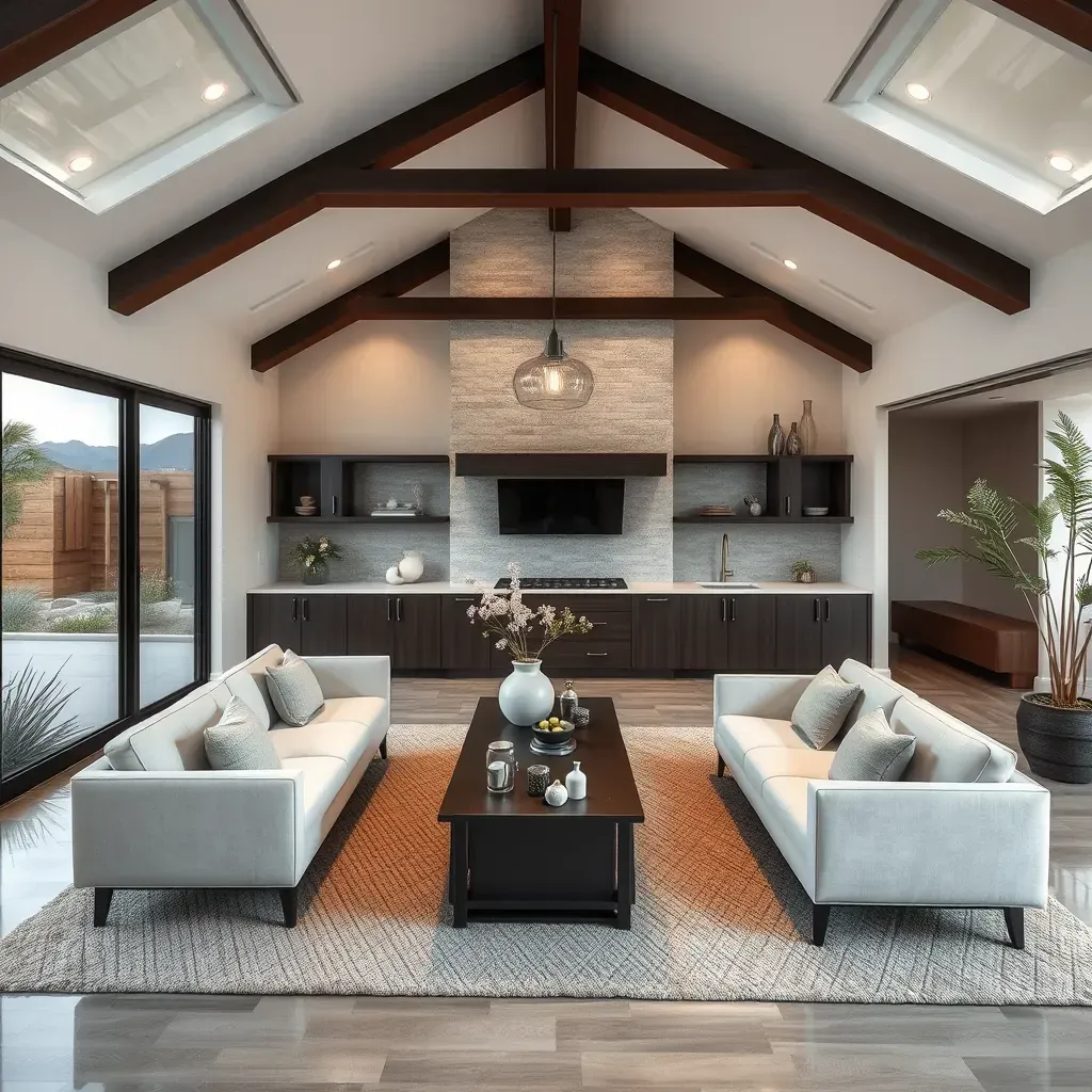 Detailed view of a modern home renovation in Bonsall, CA, showcasing fresh exterior paint, new windows, and landscaped surroundings.