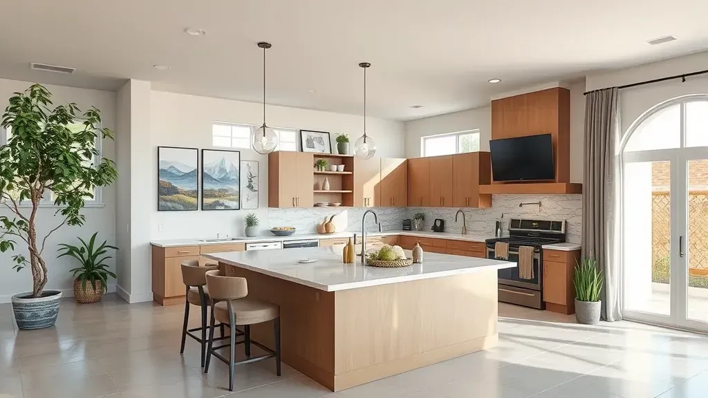 Home Remodeling in Bonsall, CA showcasing a modern kitchen with updated fixtures and decor.