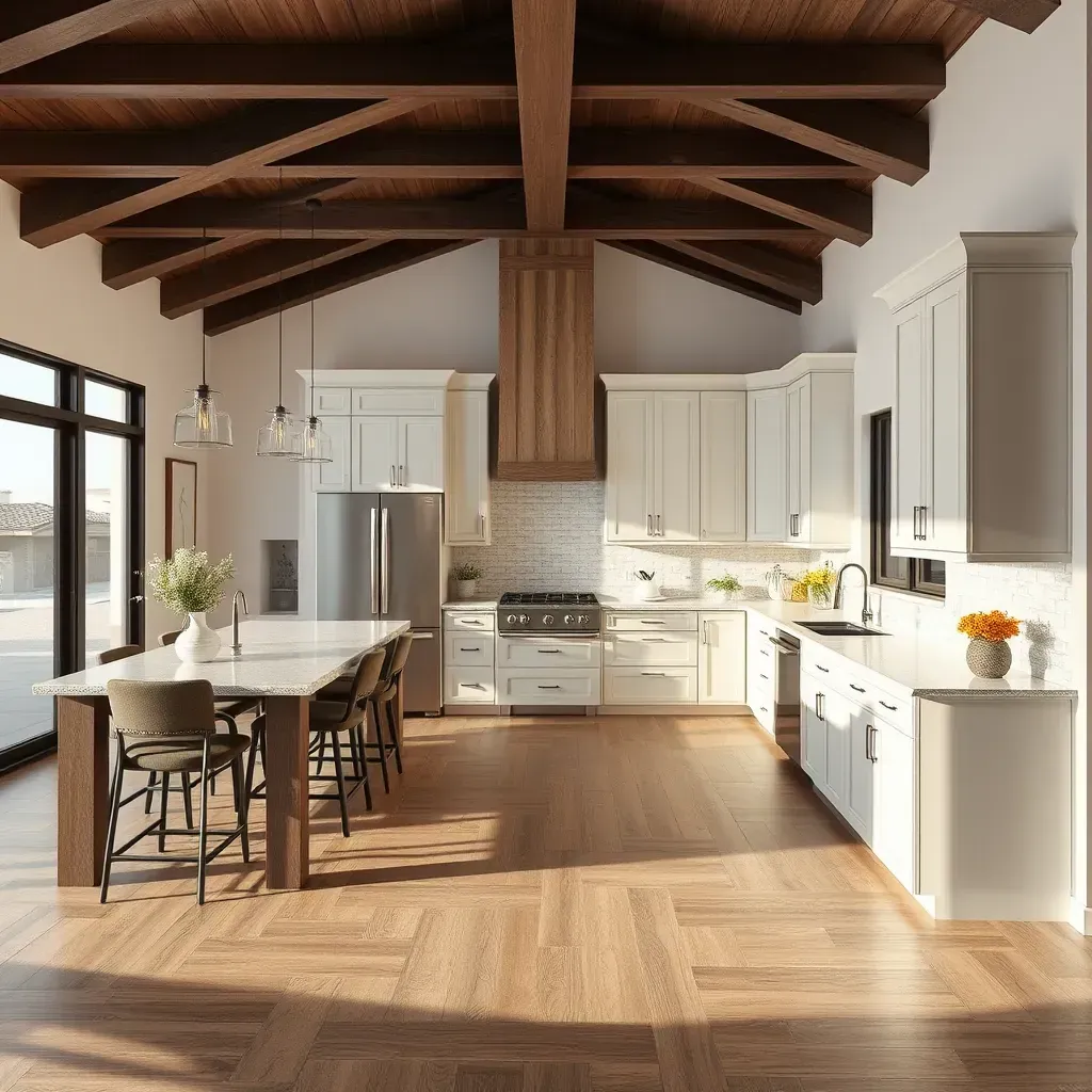 Remodeling scene in Olivenhain, CA: a modern home with new paint, windows, roofing, scaffolding, and local landscape.
