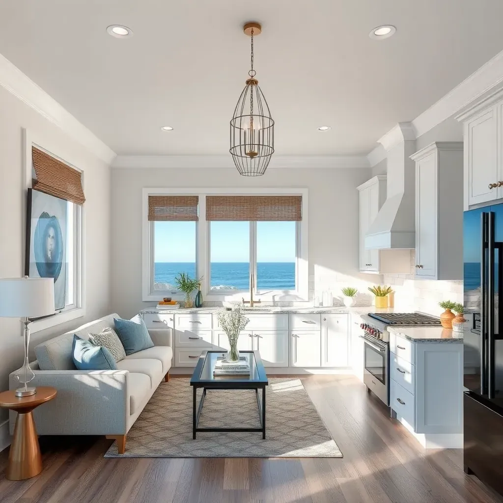 Remodeling a coastal-style home in Cardiff-by-the-Sea, CA, with exposed beams, scaffolding, tools, and seaside greenery.