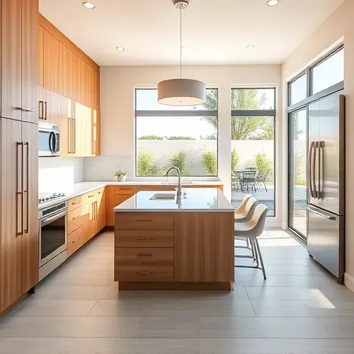 Newly remodeled kitchen in Vista CA with modern cabinetry, quartz countertops, and high-end stainless steel appliances.