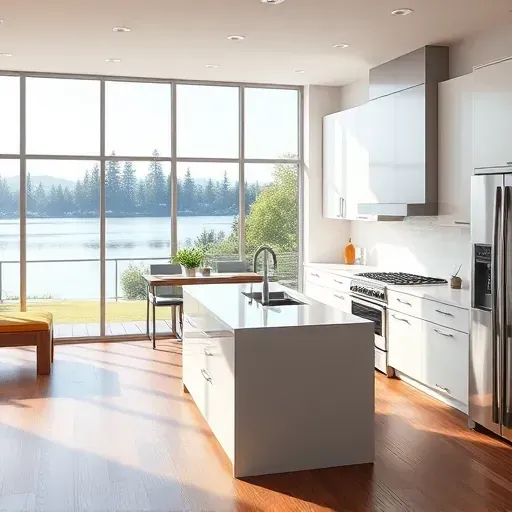 Recently renovated Lake San Marcos kitchen featuring quartz countertops, matte cabinetry, and stainless steel appliances.