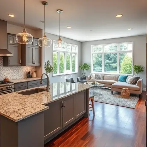 Beautifully renovated kitchen in Clairemont CA with high-end finishes, modern appliances, granite countertops, and stylish design.