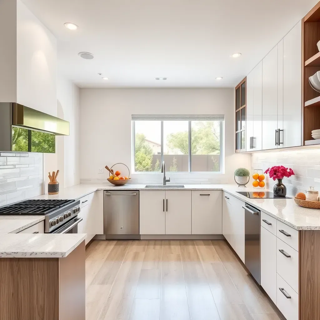 Elegant Mira Mesa kitchen with sleek cabinets, modern appliances, and warm lighting for stylish remodeling.