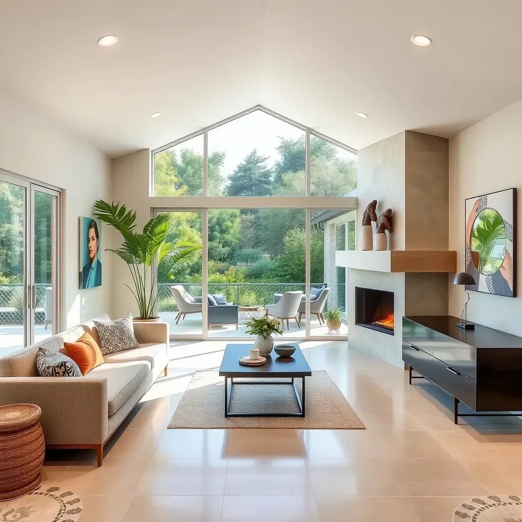 Beautifully remodeled Carmel Valley home with stone accents, large glass windows, and lush drought-tolerant landscaping.