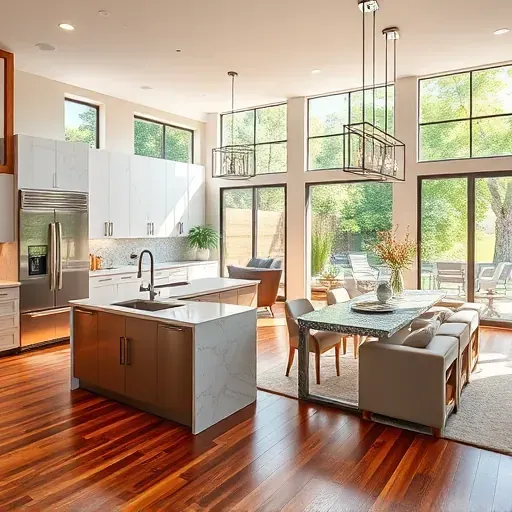 Completed home remodeling project in Harmony Grove CA features modern open-concept living space with natural light and contemporary decor.