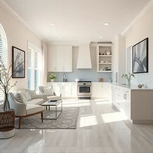 Completed home remodeling interior in Vista CA showcasing modern design and stylish decor without people.