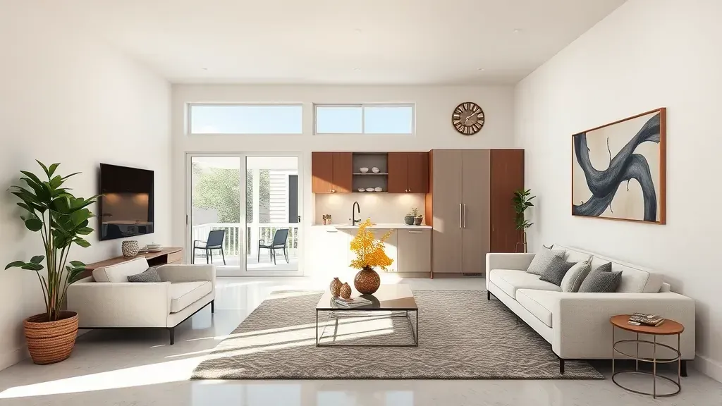 Home Remodeling in Mira Mesa CA featuring modern kitchen and living area design.