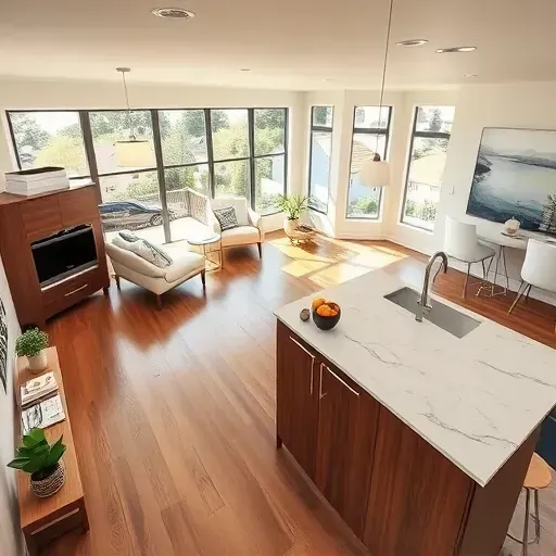 Modern home remodeling in Torrey Highlands CA featuring open-concept living, stylish kitchen, and elegant decor.