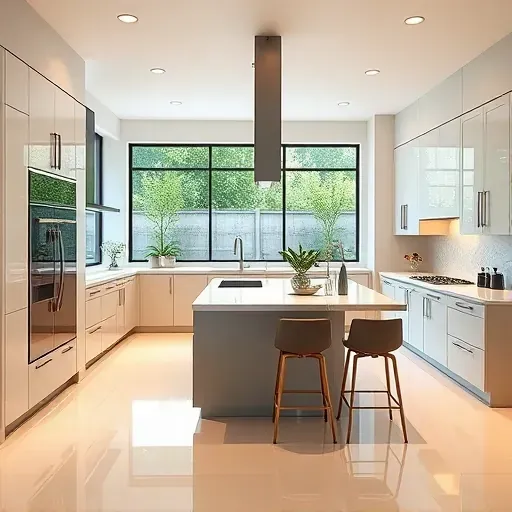 Recently remodeled kitchen in Vista CA with modern appliances, quartz countertops, and a stylish island.