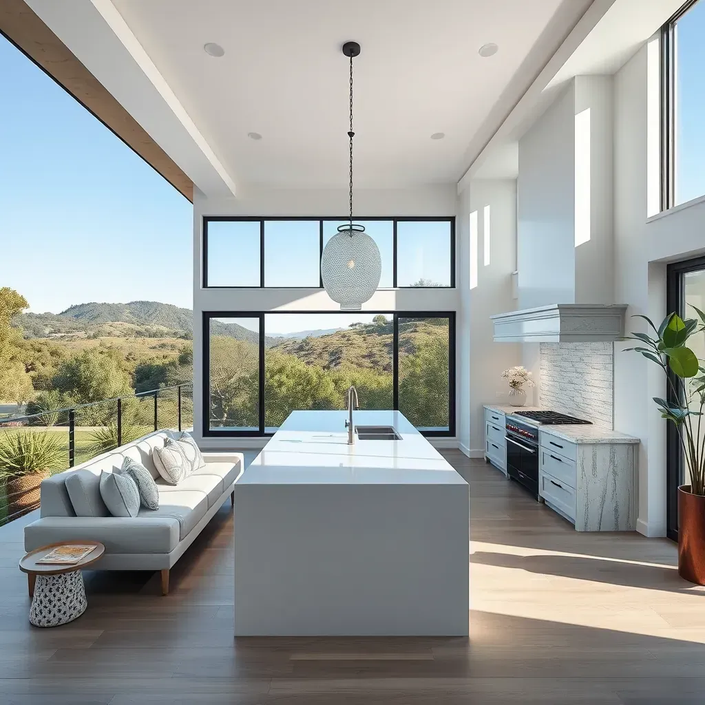 Modern kitchen remodeling in Carmel Valley, CA with sleek cabinets and state-of-the-art appliances.